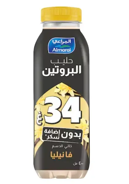 Almarai Protein Milk Fat Free Vanilla No Added Sugar 400 Ml - view 2