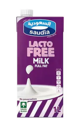 Saudia Lactose Free Milk 1 Ltr