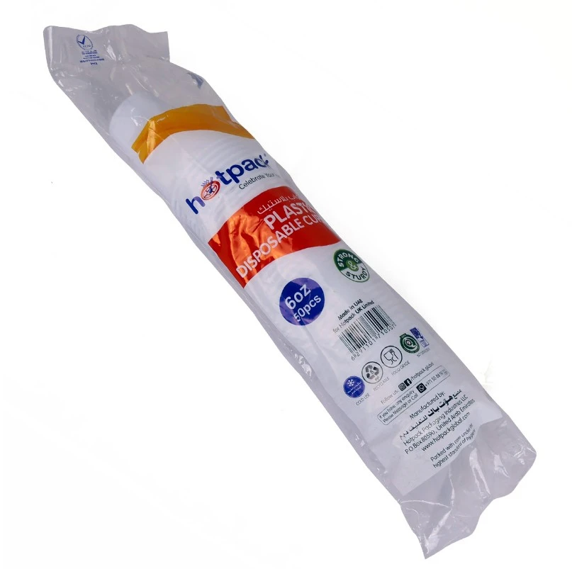 Hotpack Plastic Cup 6 Oz 50 Pieces