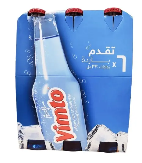 Vimto Fizzy Sparkling Fruit Flavoured Drink Blue Rasperry NRB 330MlX6 - view 3