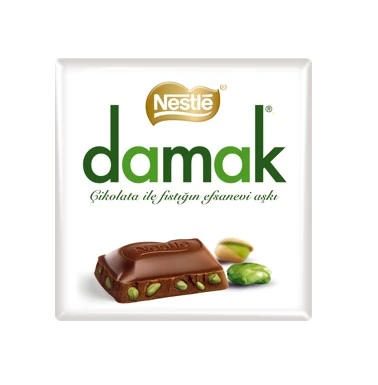 Damak Pistachio Milk Chocolate Square 60 Gm