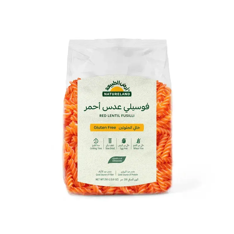 Natureland Organic Gluten Free Red Lentil Fusilli Pasta 250 Gm - view 1