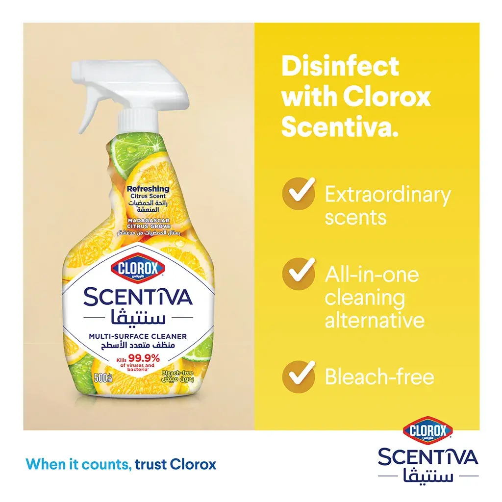 Clorox Scentiva Madagascar Citrus Grove Multipurpose Cleaner Spray 500ML - view 3