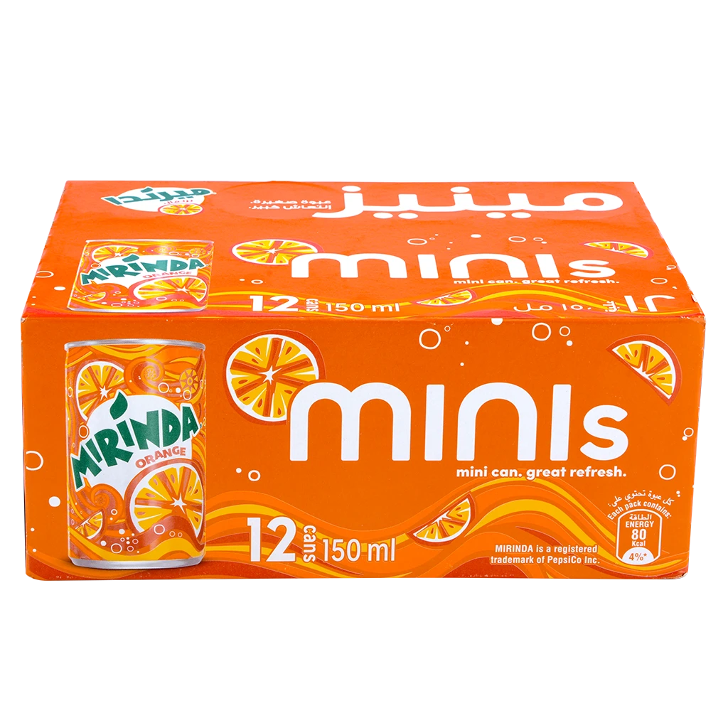 Mirinda Orange Soft Drinks Box 12 pcs 150 ml