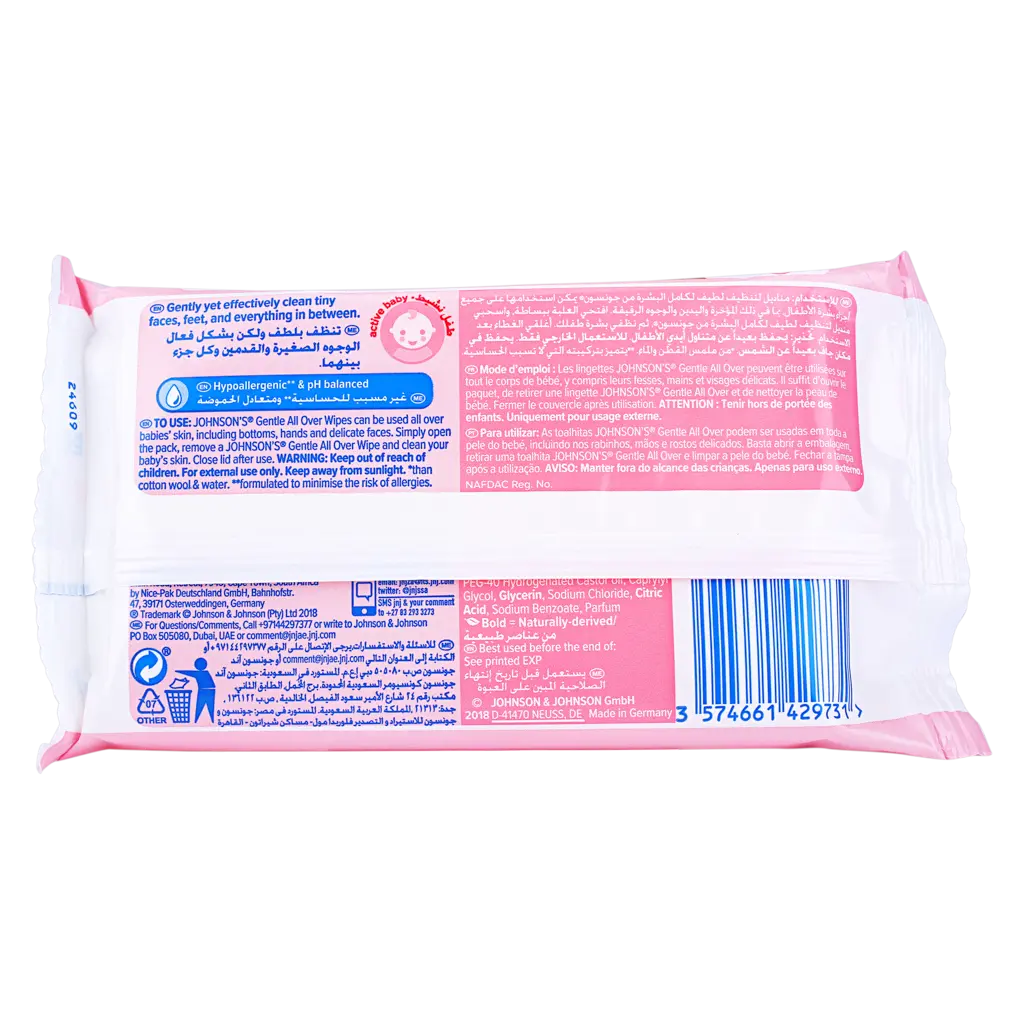 Johnson's Baby Wipes Gentle All Over 20 Wipes - view 3