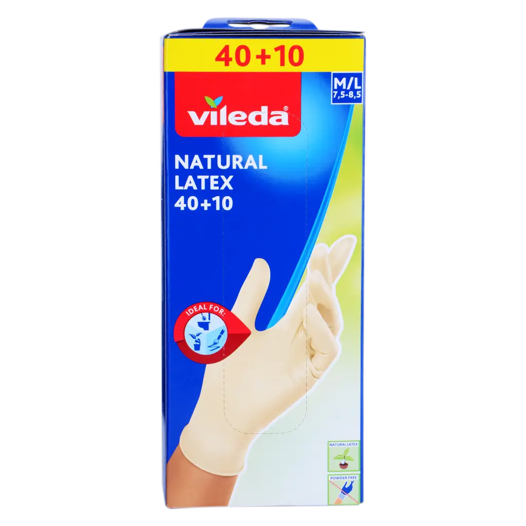 Vileda Latex Disposable Gloves 40+10 Free M/L Size Powderfree Rubber Gloves - view 3