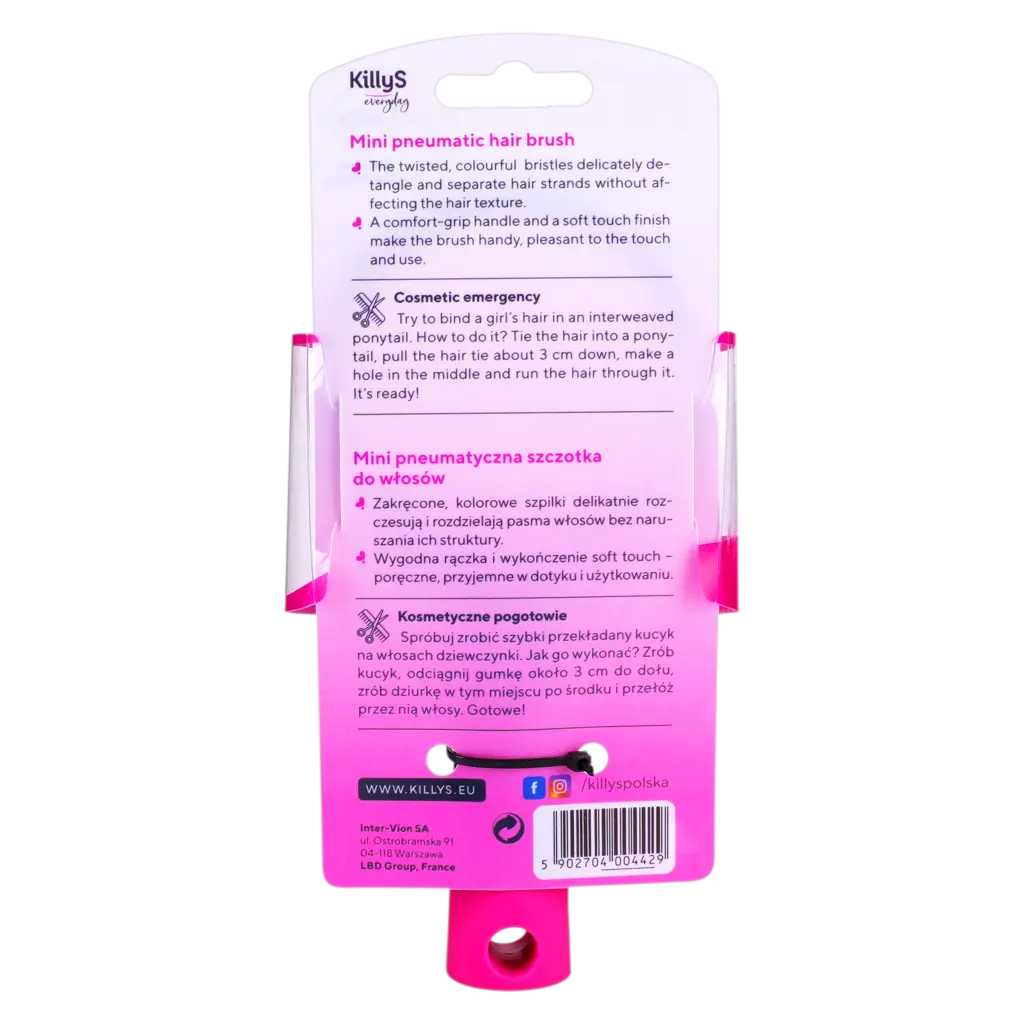 Intervion Hair Brush with Colorful Curly Pin and Mirror Small - view 2