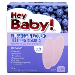 Hey Baby Blueberry Teething Biscuits 12 Pack