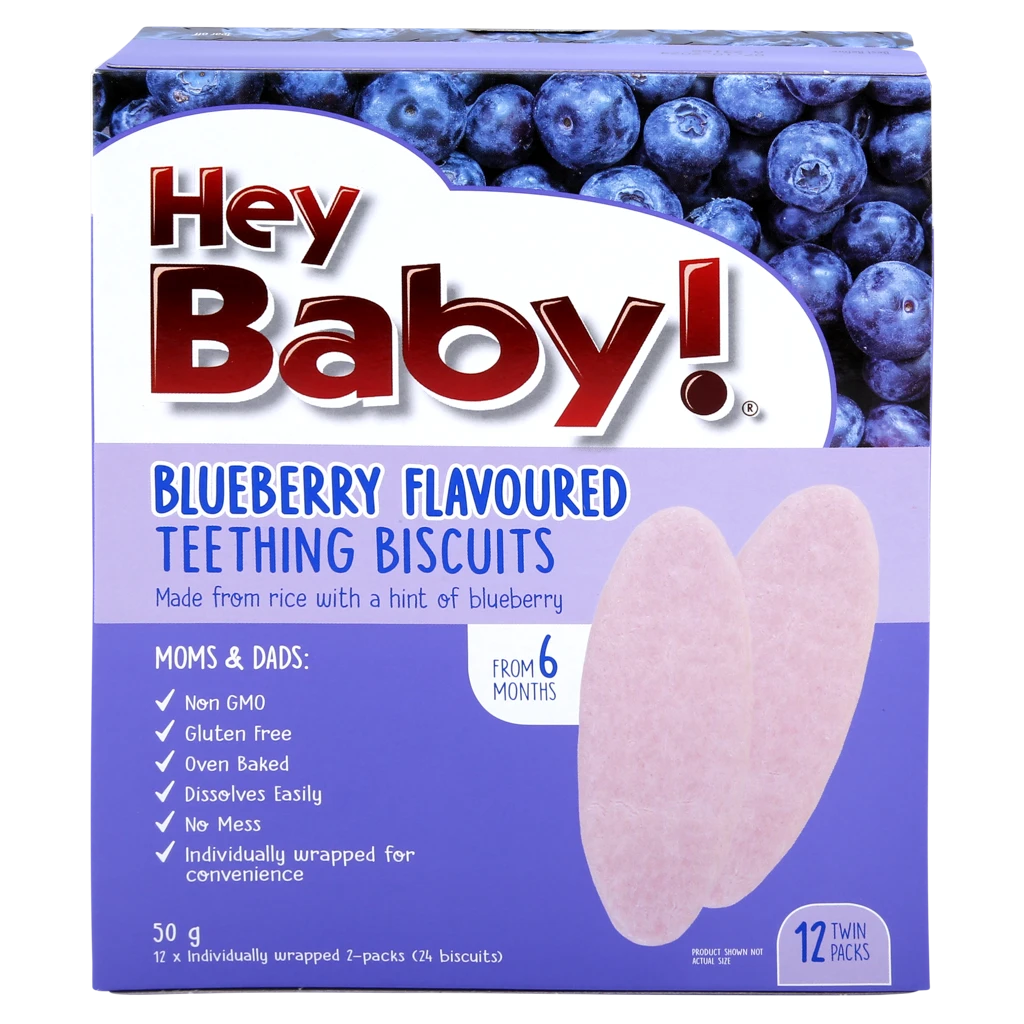 Hey Baby Blueberry Teething Biscuits 12 Pack