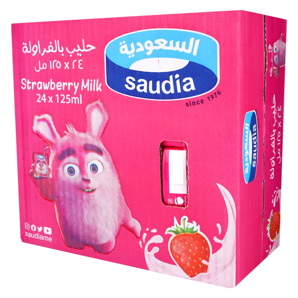 Saudia Strawberry Flavored Milk 24 pcs 125 ml - view 2