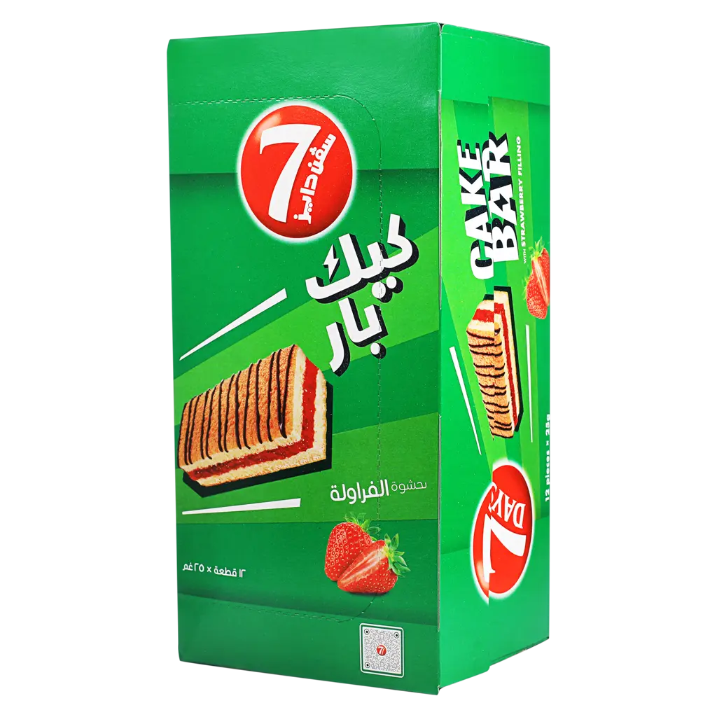 سفن دايز كيك بار بحشوة الفراولة علبة 12 حبة 25جم - view 1