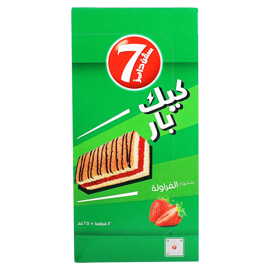 سفن دايز كيك بار بحشوة الفراولة علبة 12 حبة 25جم - view 2