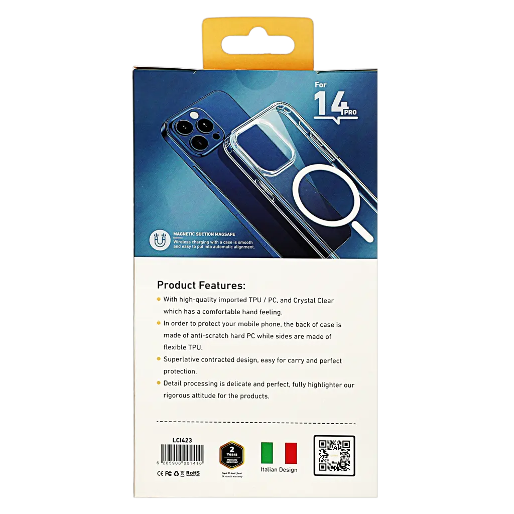 Levore Cover For Iphone 14 Pro Anti Drop And Anti Scratch Magsafe Clear - view 3