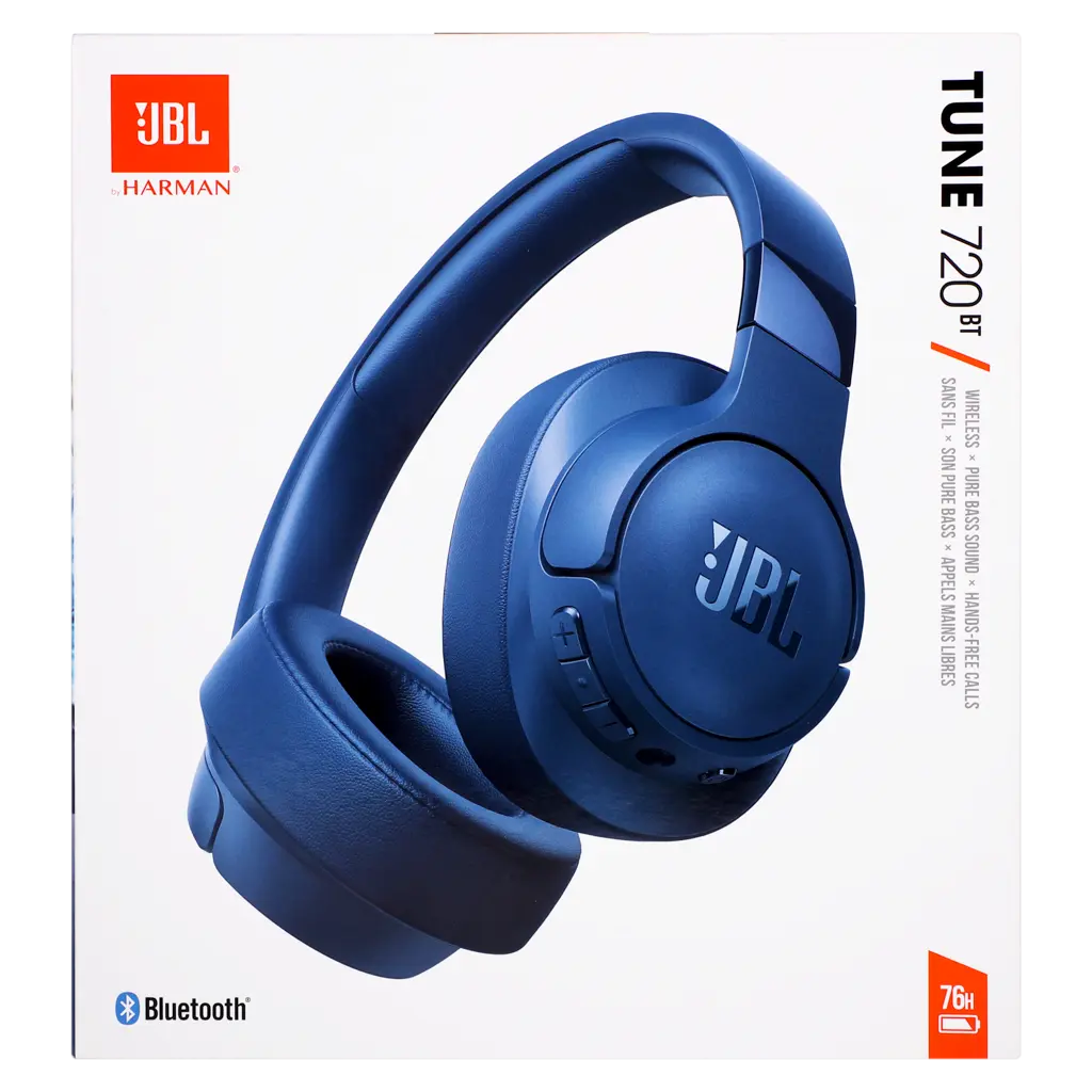 JBL Tune 720BT Over Ear Headphones Blue - view 3