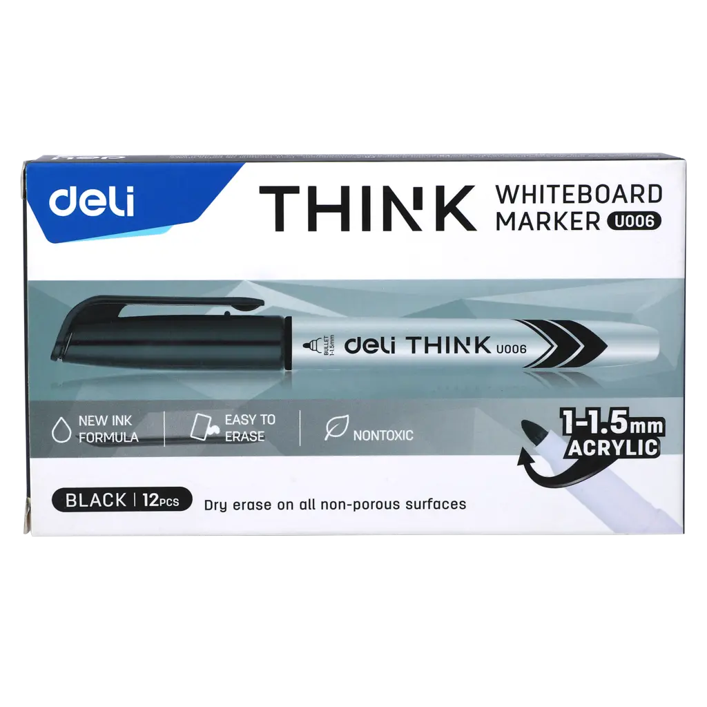 Deli Whiteboard Marker Black U006 - view 1
