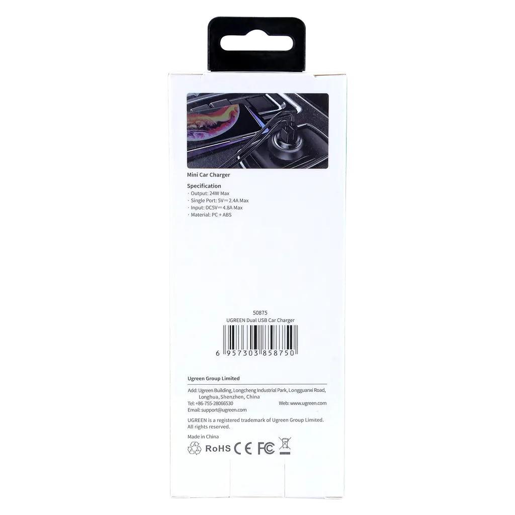Ugreen Dual Usb Car Charger 24W - Black - view 3
