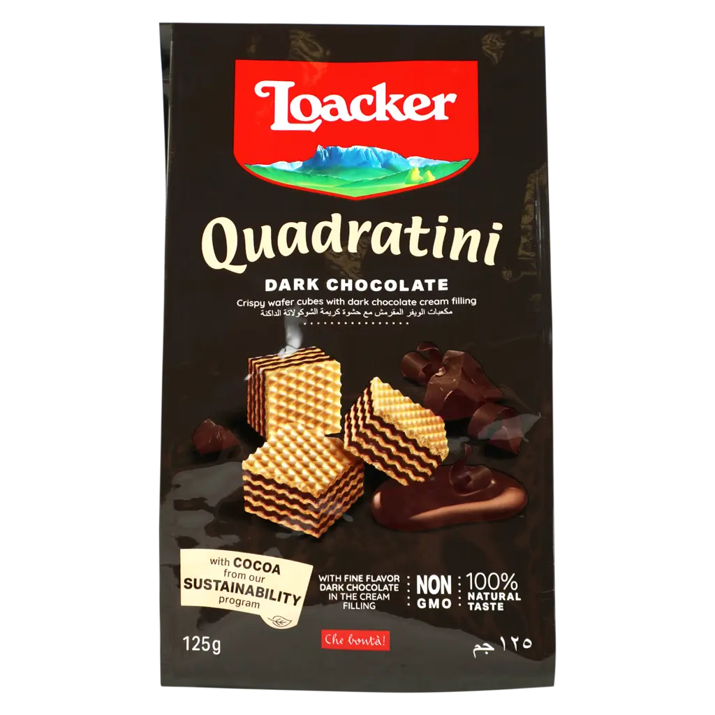 Loacker Quadratini Wafer Dark Chocolate 125 gm - view 1