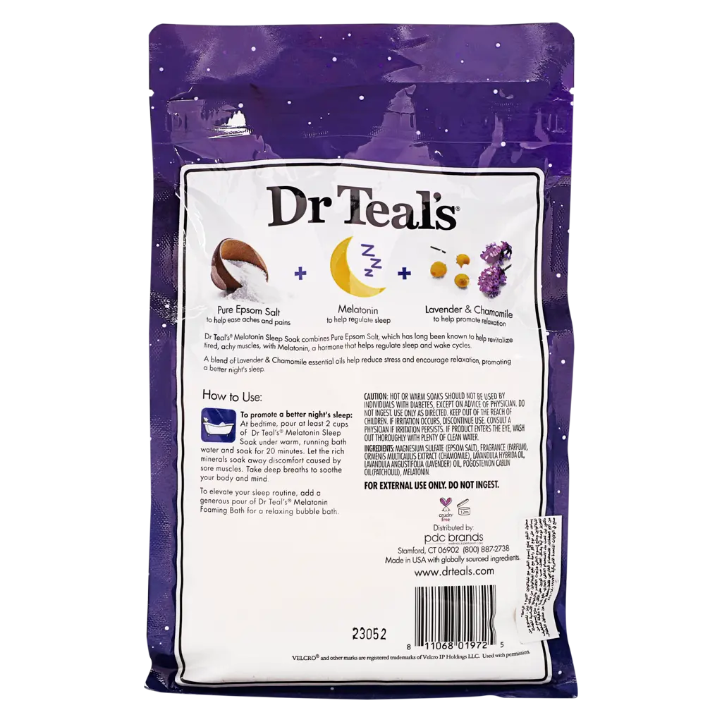 Dr Teal'S Epsom Soaking Salt Melatonin Sleep 1360 gm - view 2