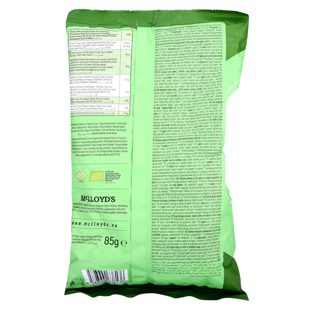 Mclloyd´S Baked Organic Potato Snack Sour Cream & Onion 85 gm - view 2
