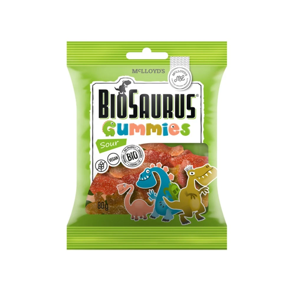 Mclloyd's Biosaurus Flavoured Vegan Gummies Sour 80 gm