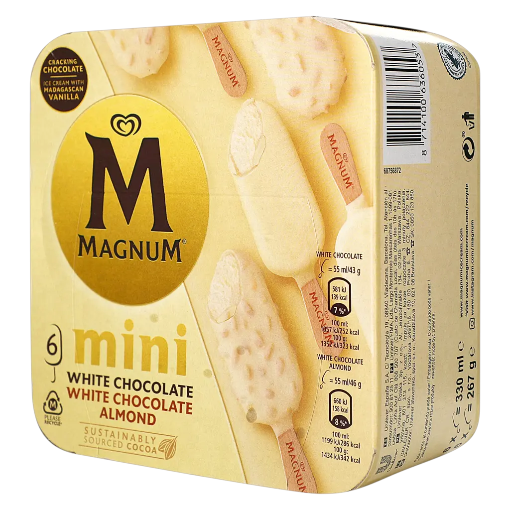 Magnum Ice Cream Mini White 6 pcs 55 ml - view 1