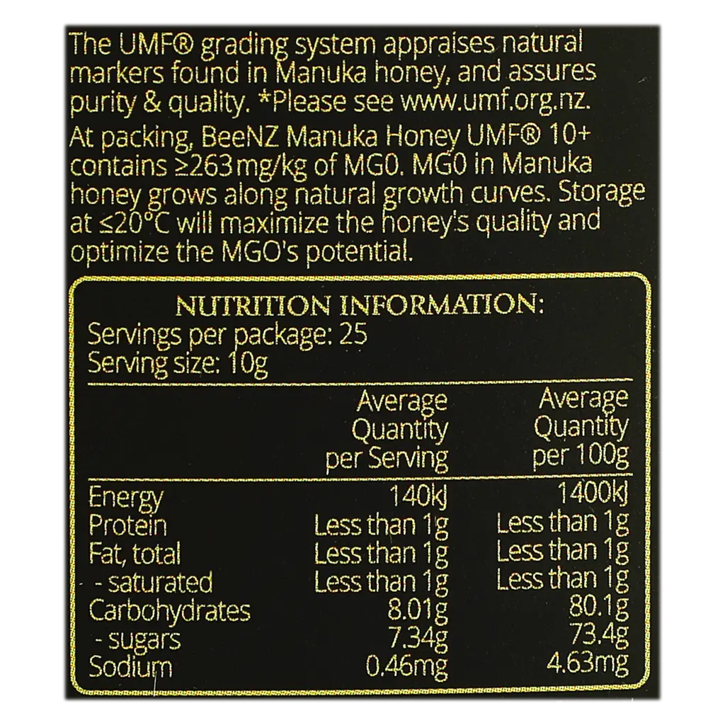 SuLinda BeeNZ Manuka Honey UMF+10 MGO+263 250g - view 3