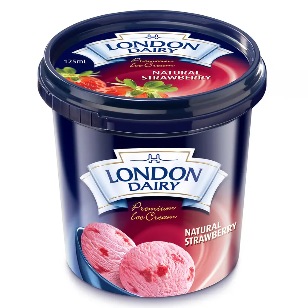 London Dairy Strawberry Ice Cream Cup 125ml - view 1