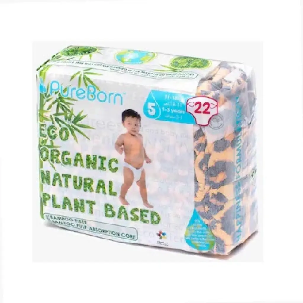 Pure Born Organic Bamboo Diapers Size5 1-3Yrs 22S - view 1