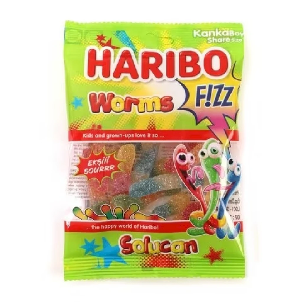 Haribo Jelly Fizz Worms 70G
