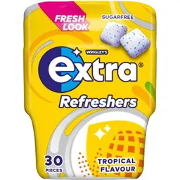 Extra Refreshers Tropical Sugar Free Chewing Gum Bottle 30 pcs