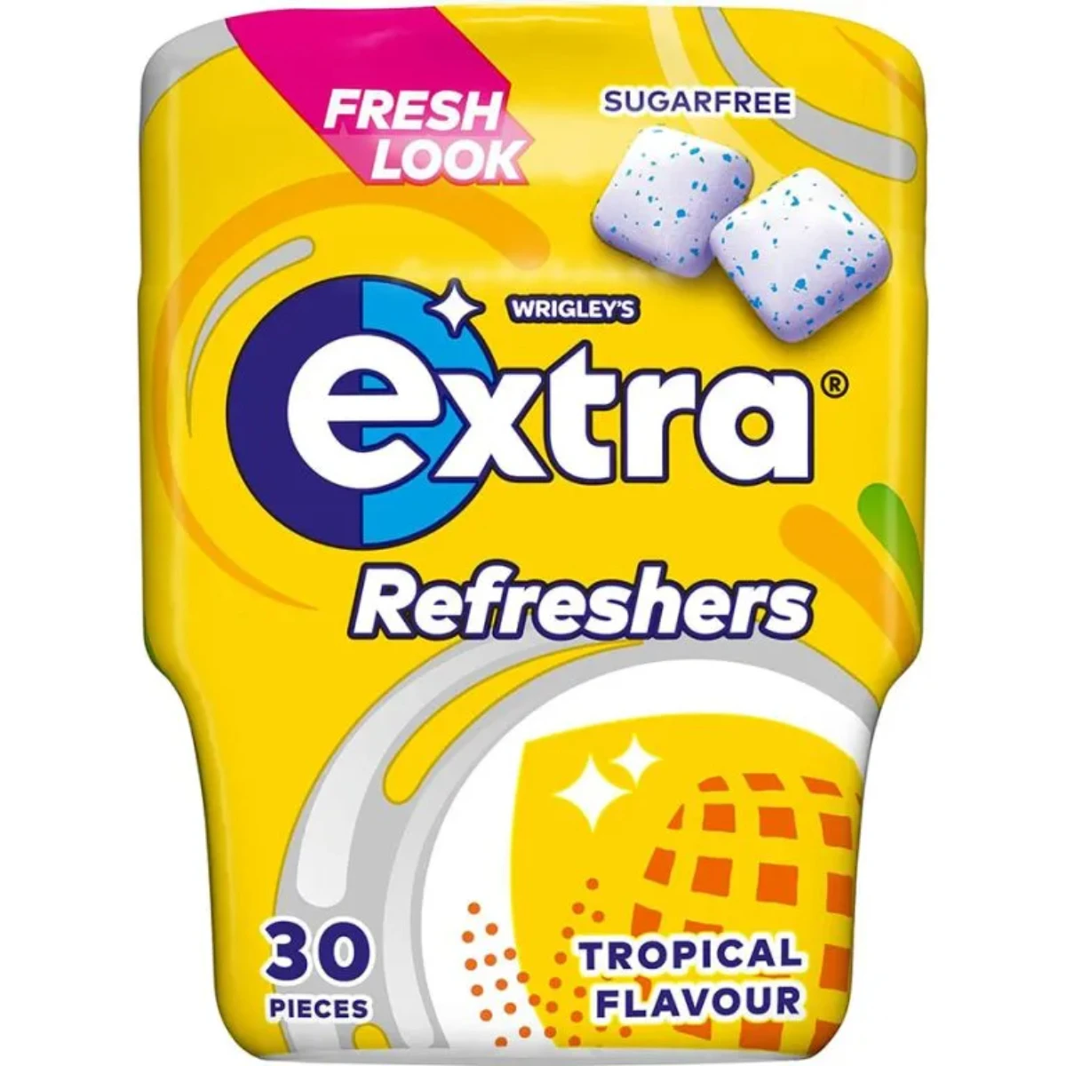 Extra Refreshers Tropical Sugar Free Chewing Gum Bottle 30 pcs