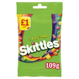Skittles Crazy Sours Candy Bag 109 gm
