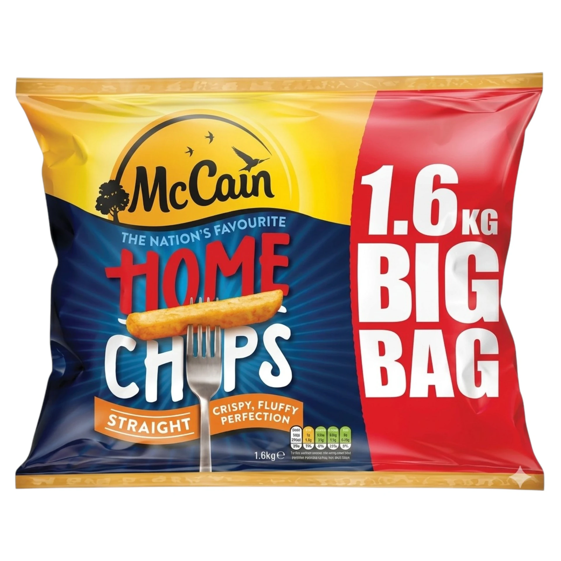 McCain Home Chips Straight Big Bag 1.6 kg