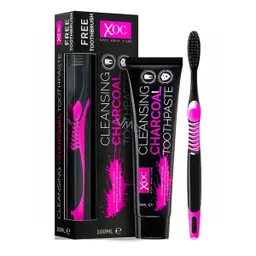Xoc Cleansing Charcoal Toothpaste With Free Toothbrush 100 ml
