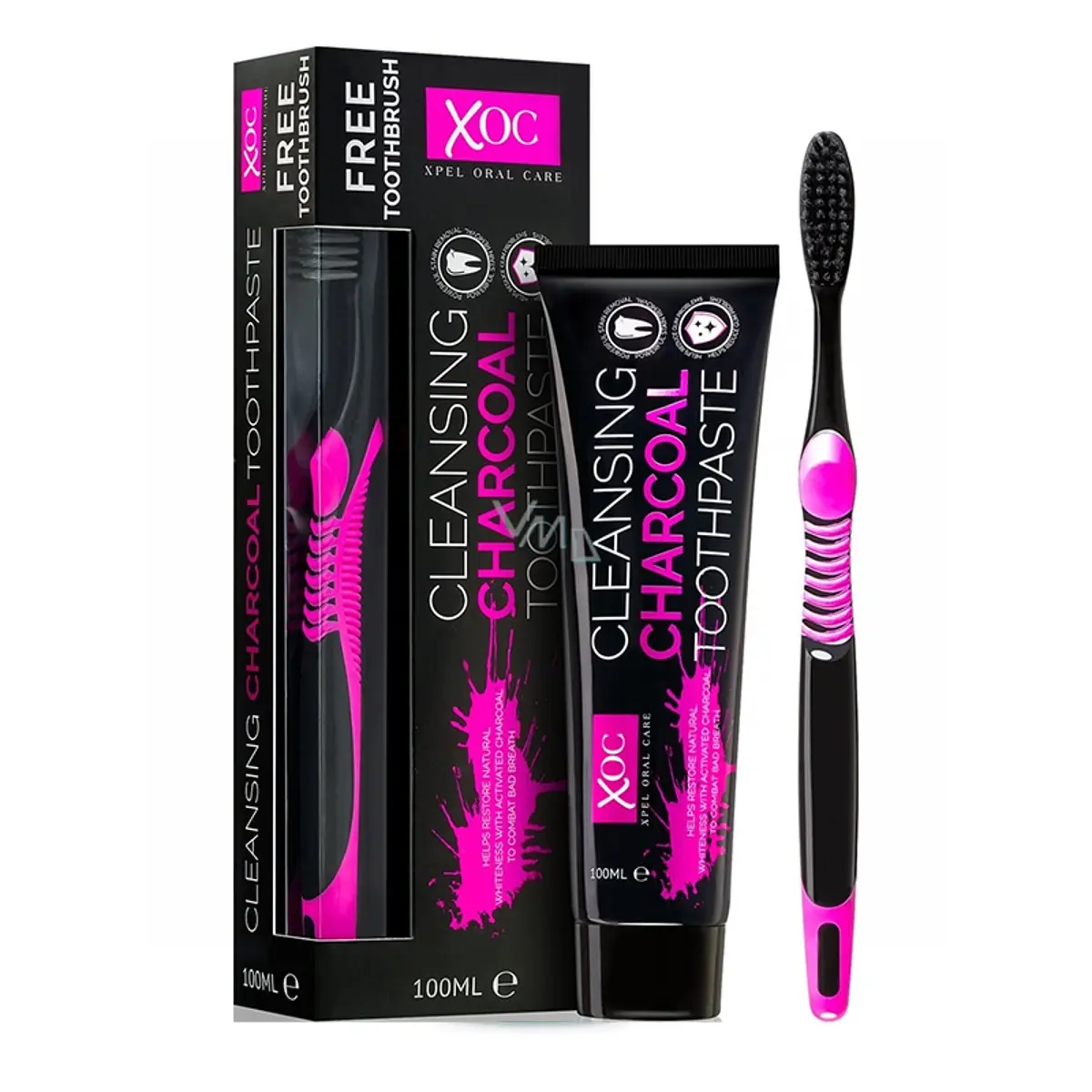 Xoc Cleansing Charcoal Toothpaste With Free Toothbrush 100 ml - view 1