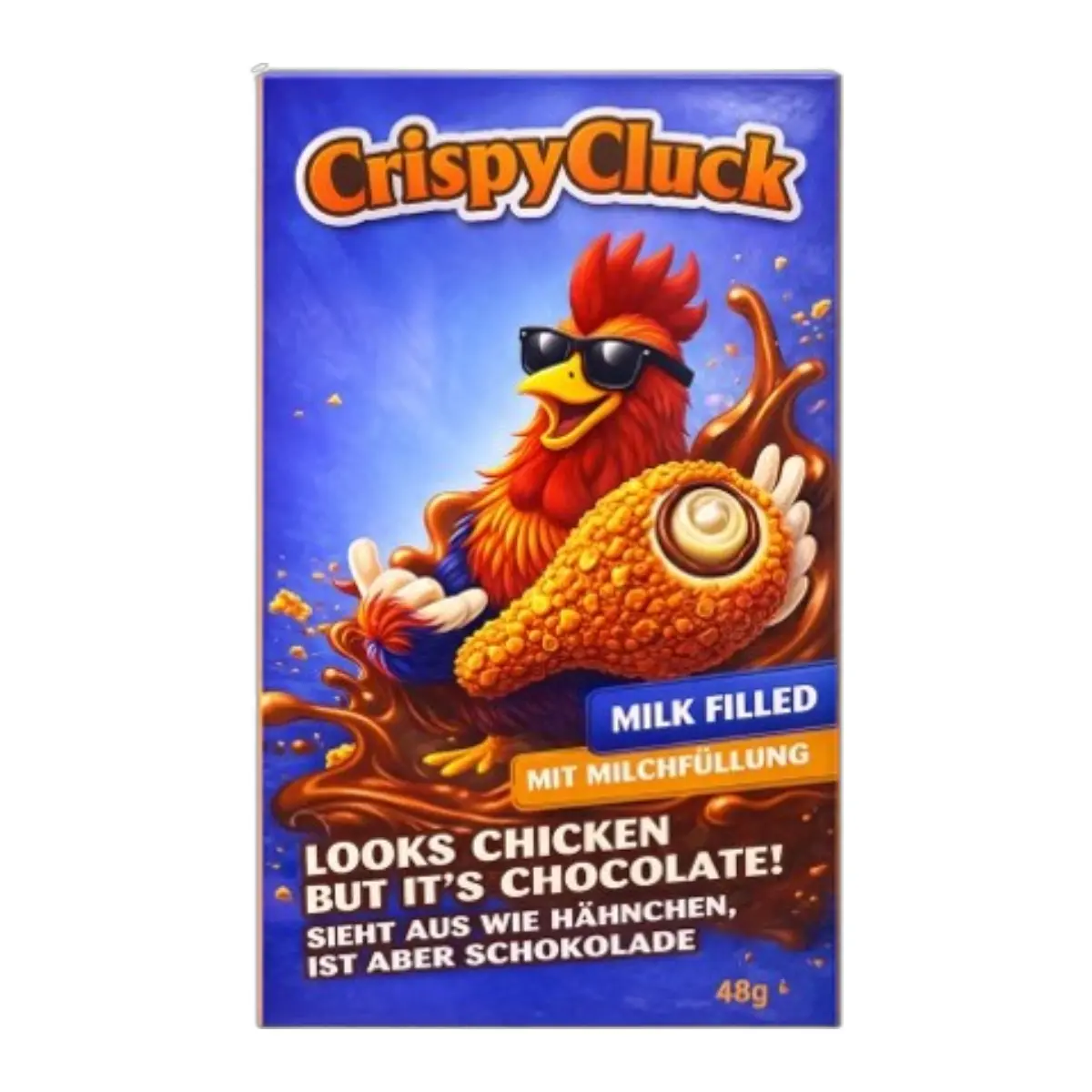 Crispy Cluck Fried Chicken Shaped Milk Chocolate with Milk Filling 48gm - view 1
