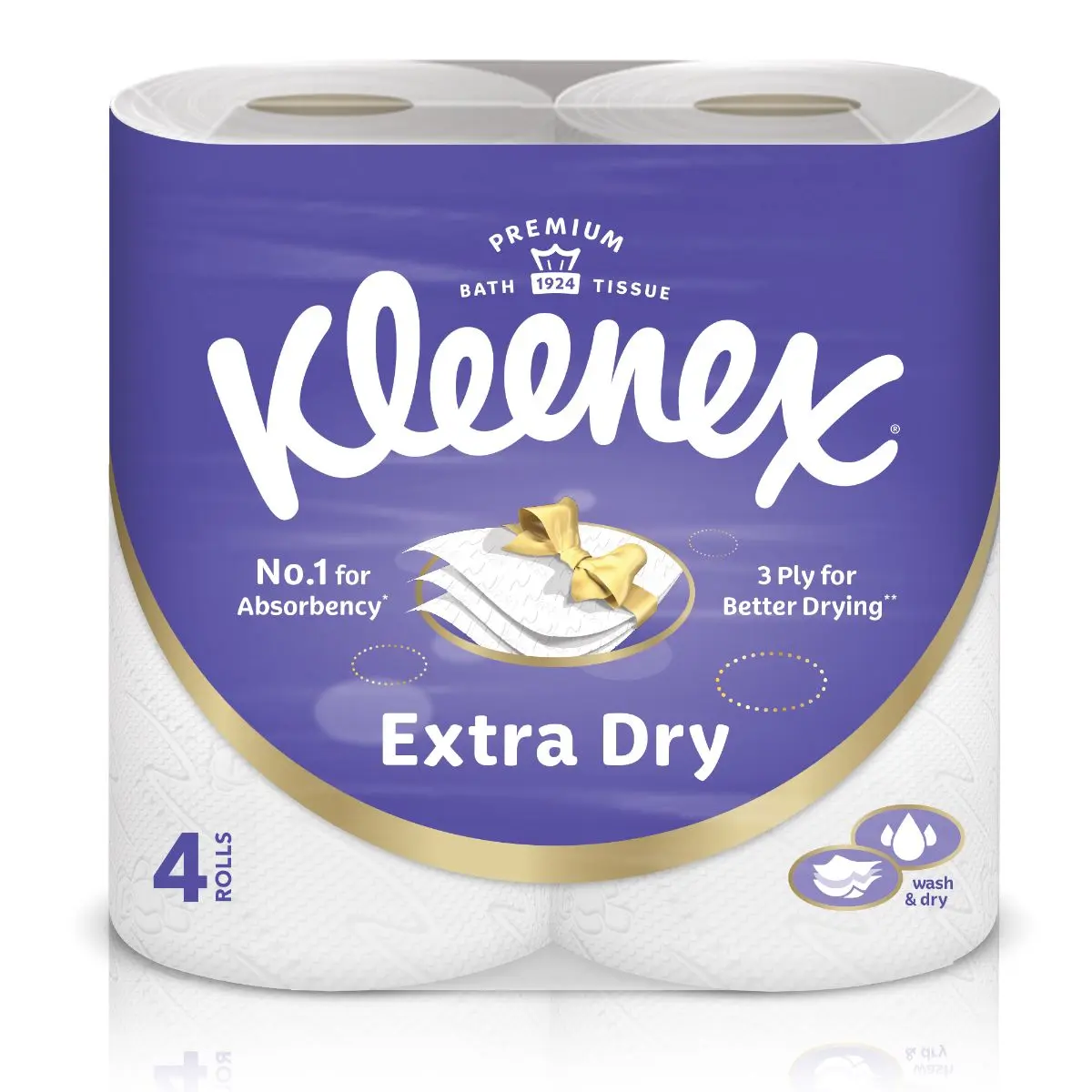 Kleenex Extra Dry Toilet Tissues 4 Pcs 140 Sheets - view 1