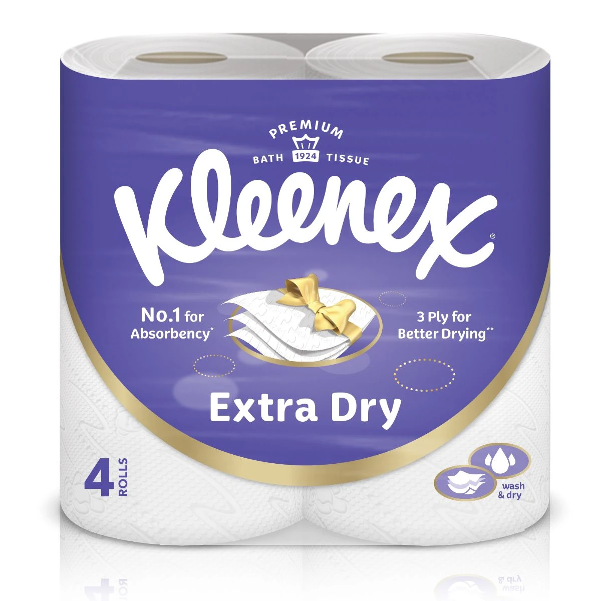 Kleenex Extra Dry Toilet Tissues 4 Pcs 140 Sheets