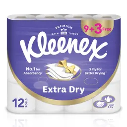 Kleenex Extra Dry Toilet Tissues 9+3 Rolls
