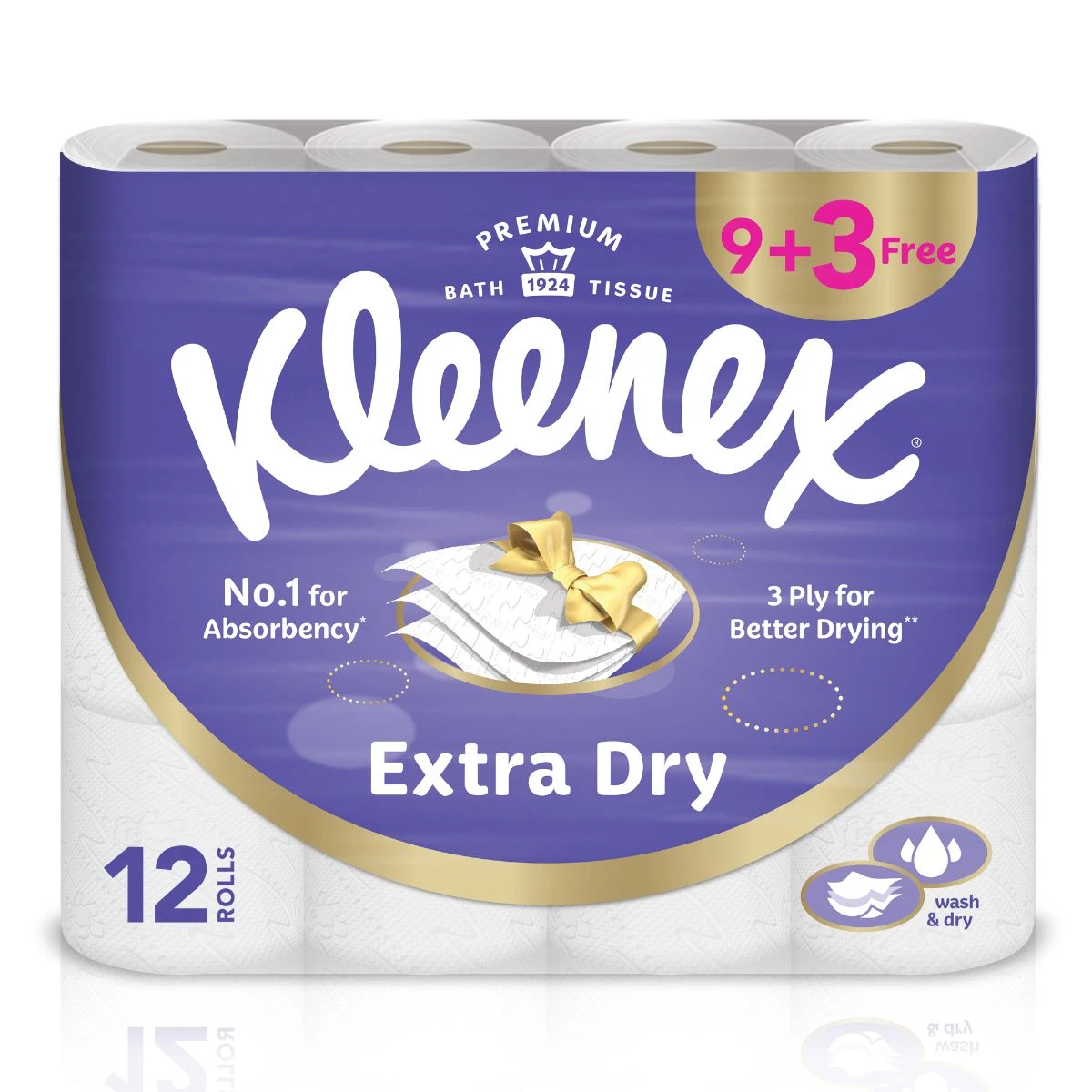 Kleenex Extra Dry Toilet Tissues 9+3 Rolls
