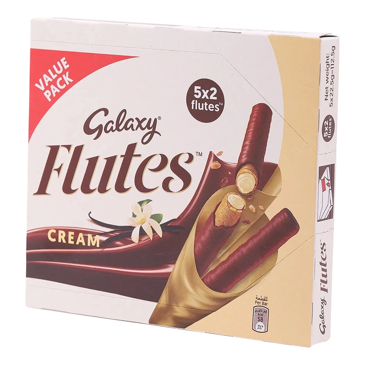 Galaxy Flutes Cream Wafer Coverd with Choclate Pack of 5 22.5gr