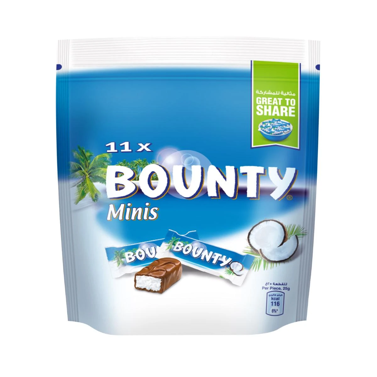 Bounty Minis Chocolate Pouch 11 Bars 275 gm