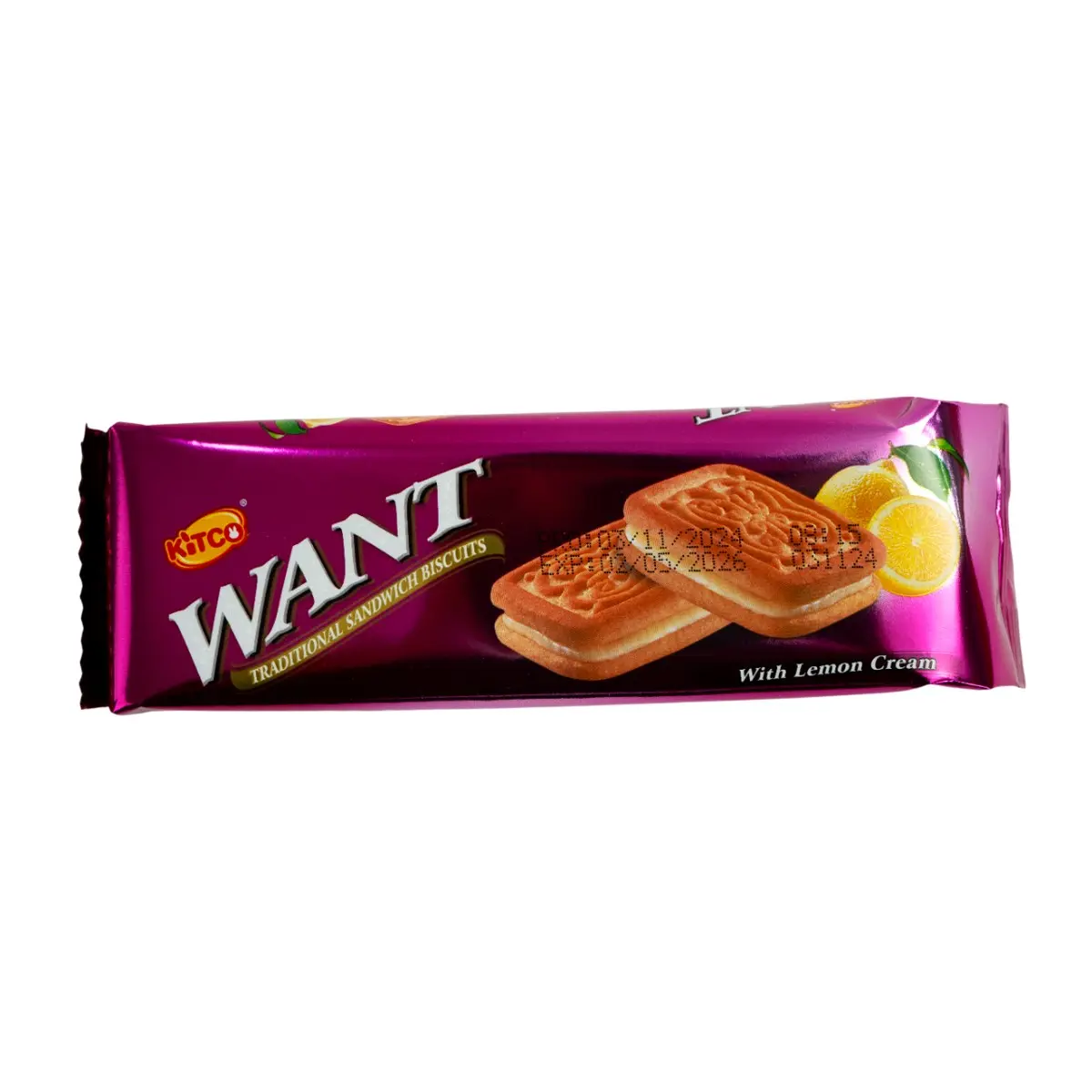 Kitco Want Traditional Lemon Cream Sandwich Biscuit 90 gm - view 1