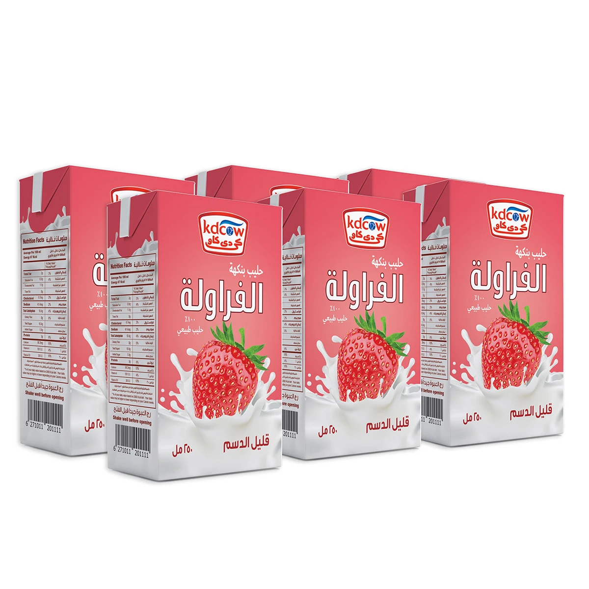 KD Cow Strawberry Milk 6 pcs 250 ml