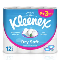 Kleenex Dry Soft Toilet Tissue 9+3 Free