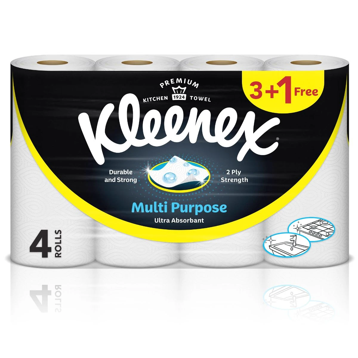 Kleenex Viva Multi Purpose Tissue 90 Sheets 3+1 Free