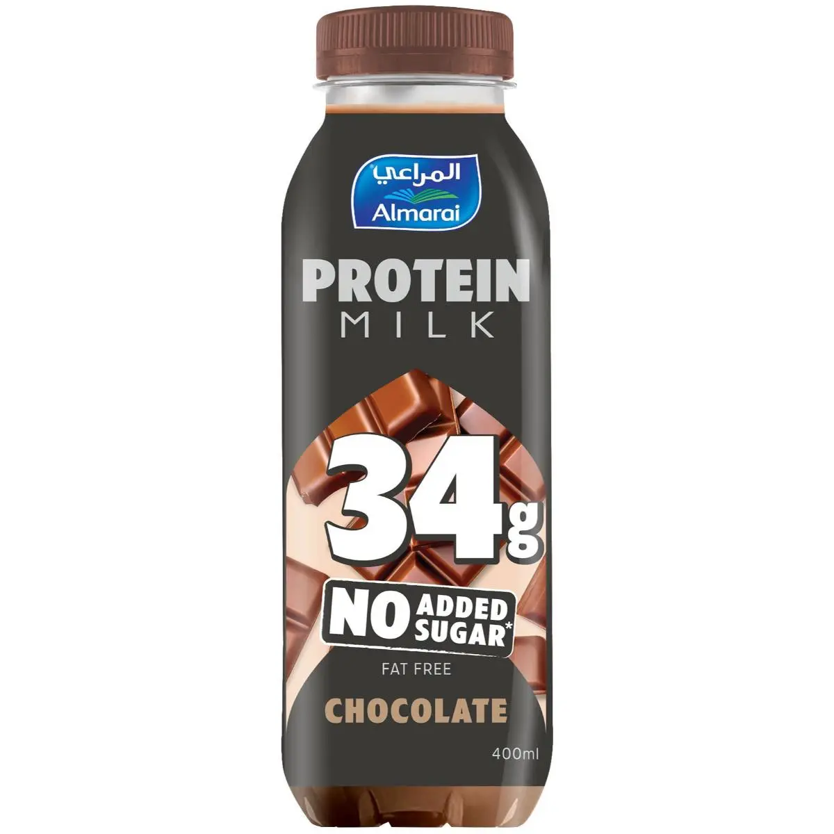 Almarai Protein Milk No Added Sugar Fat Free Chocolate 400 ml - view 1