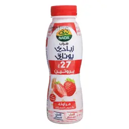 ندى شراب الزبادي اليوناني بنكهة الفراولة مع الحبوب 330 مل