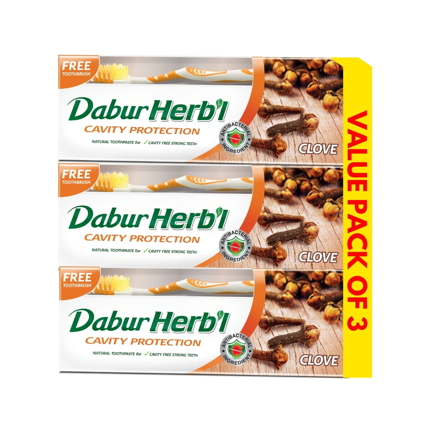Dabur Herbal Cavity Protection Clove Toothpaste 3 pcs 150 gm
