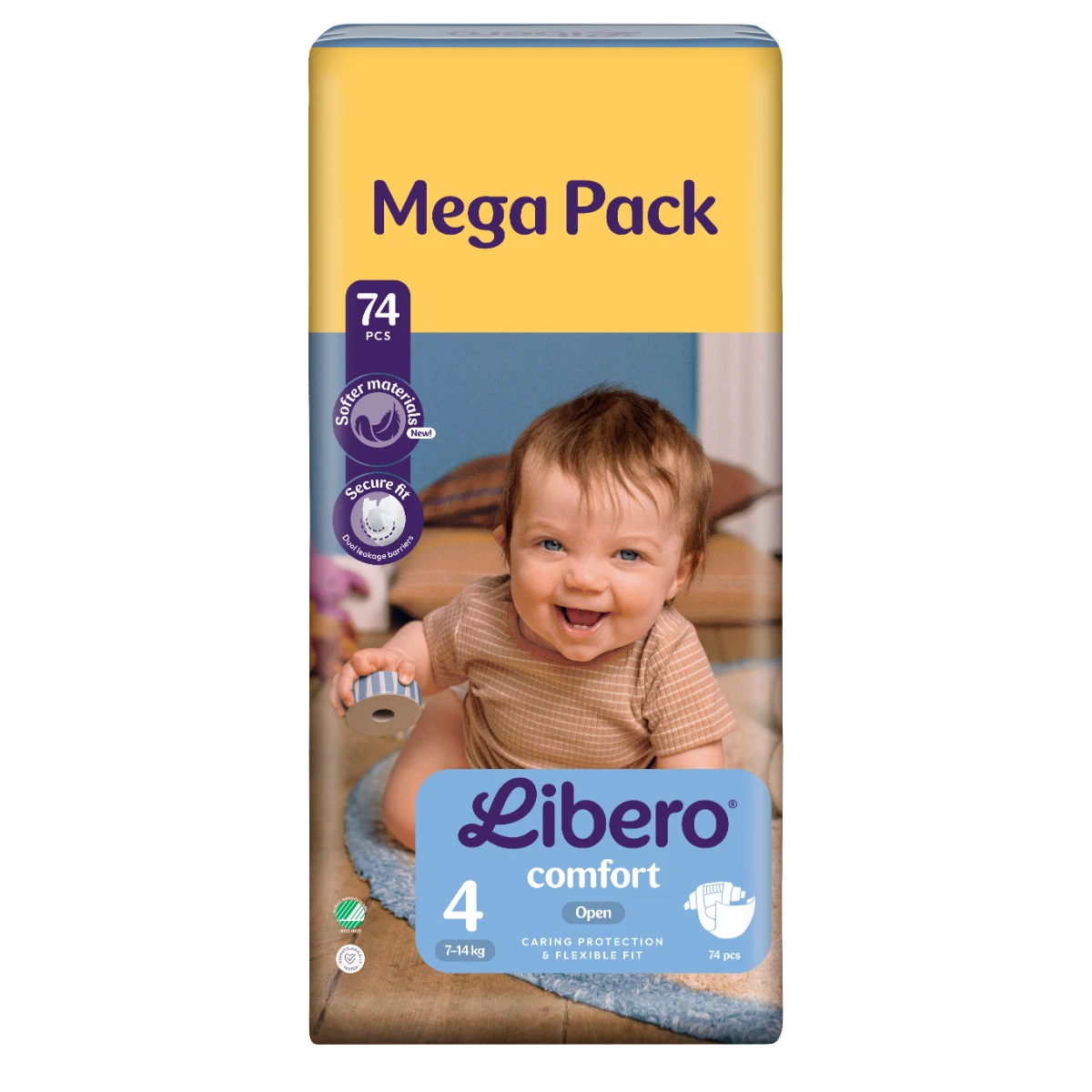Libero Comfort 4 Open Diaper 7-14 Kg 74 pcs